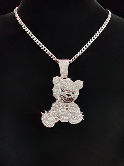 2024 New Arrived Hip Hop Bear Shape Pendant Necklace Men Women Chain Iced Out Bling Bling Necklaces HipHop Jewelry Fashion Gift