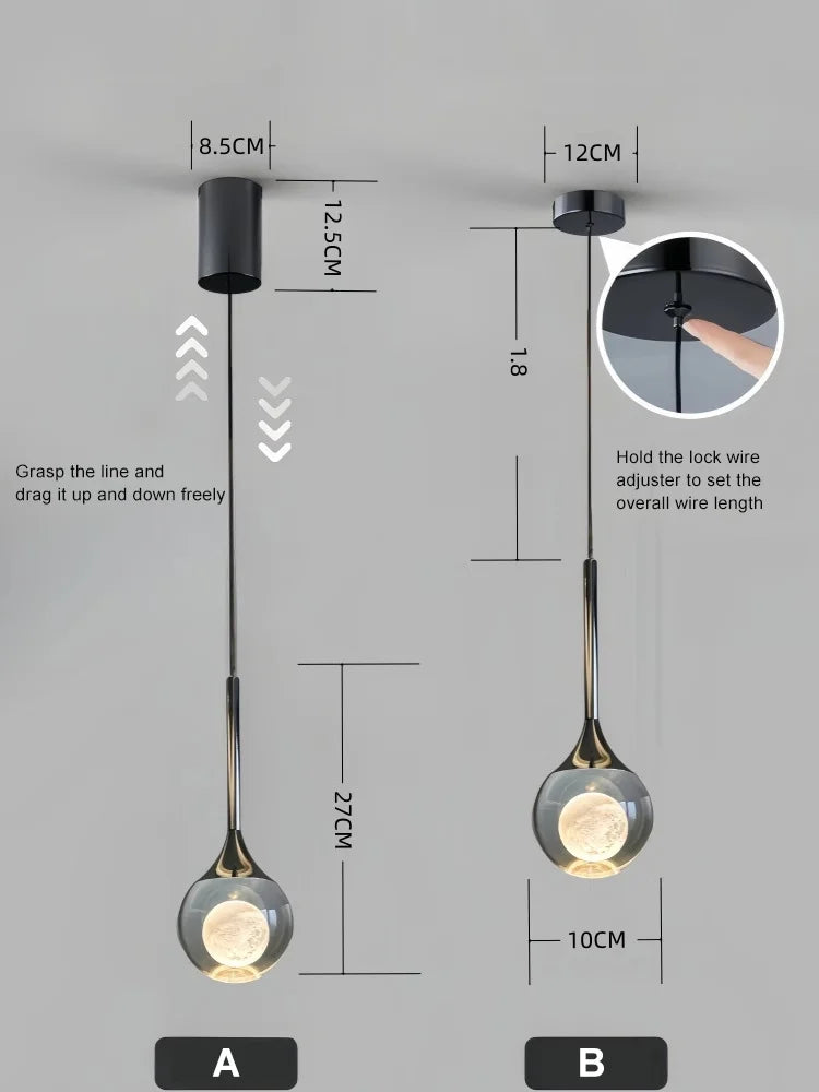 Modern Crystal Pendant Lights Indoor Ceiling Lamp Bedroom Living Room Bar Counter Ceiling Chandelier Lights Home Decor