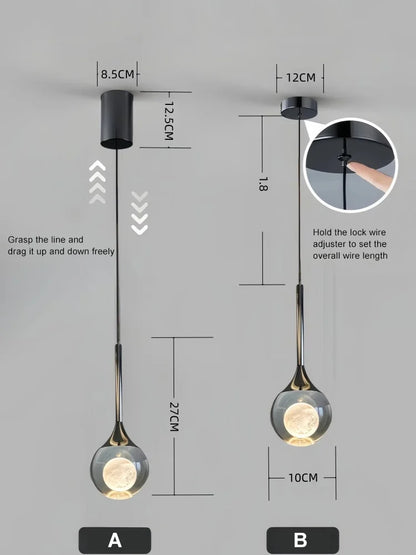 Modern Crystal Pendant Lights Indoor Ceiling Lamp Bedroom Living Room Bar Counter Ceiling Chandelier Lights Home Decor