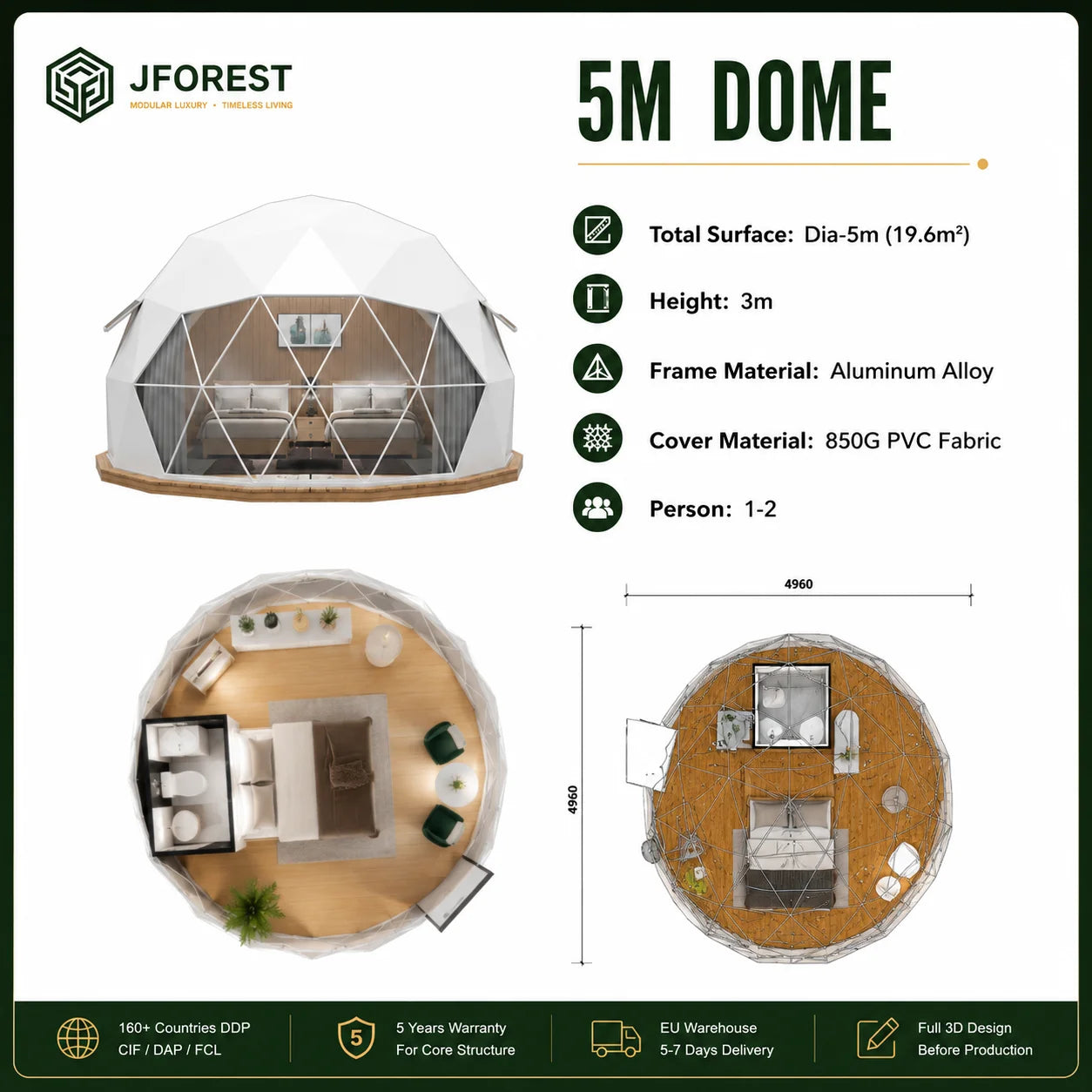 Luxury Geodesic Dome Tent For Glamping Resort Outdoor Hotel Business Custom Modular Accommodation With Premium Design