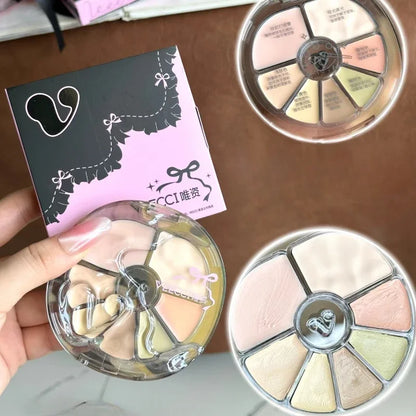 VEECCI Sweet Spicy Girl Ribbon Series Gift Box Makeup Kit Lipstick Eyeshadow Concealer Hair Rope Set Pink Delicate Cute Makeup