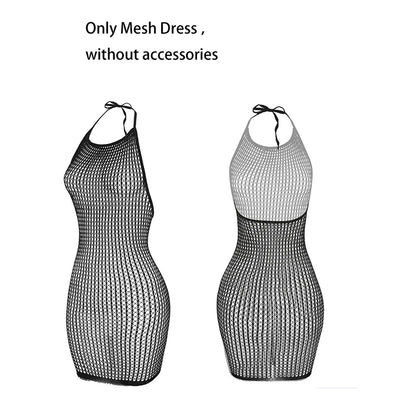 Women Summer Beach Cover Up Hollow Out Beachwear Bodycon Dress Without Underwear Sheer Mesh Fishnet Music festival Swimsuit