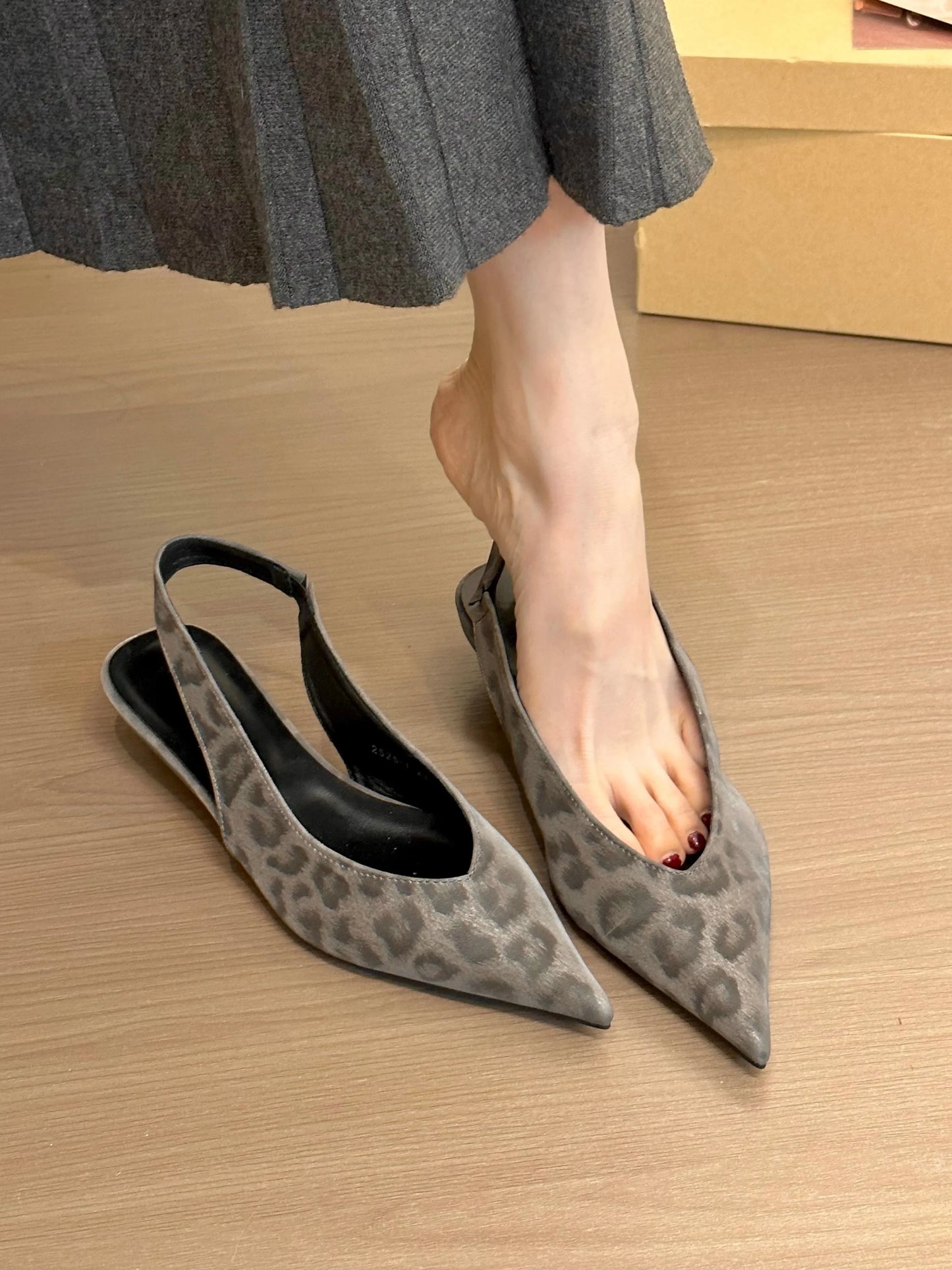 Leopard Women Heeled Sandals Sexy Pointed Toe Woman Shoes Elegant Summer 2026 Fashion Slides Luxury Brands New Mujer Sandalias