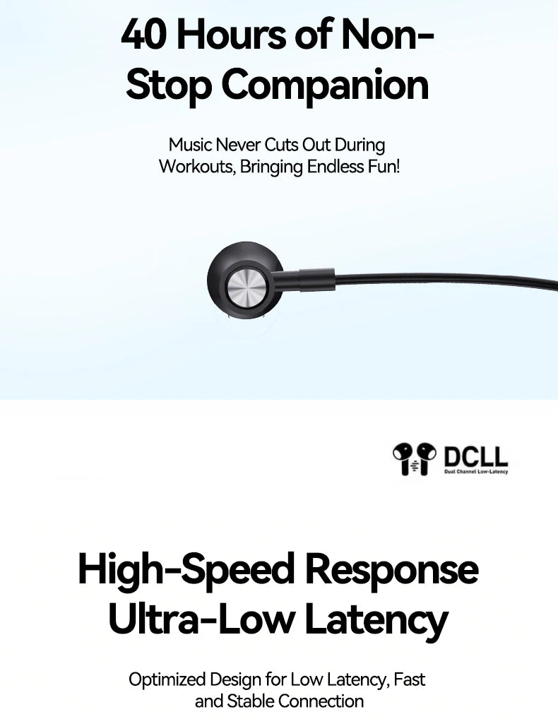 Acer OHR635 Neckband Bluetooth Headphones 40H Playtime Digital Display Wireless 6.0 Earphones with Mic