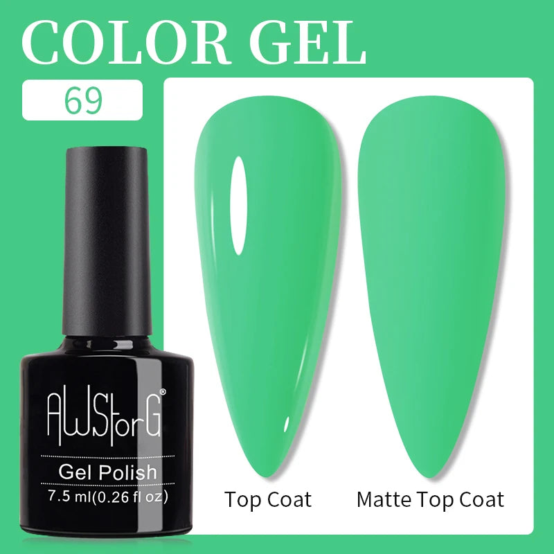 AWStorG 7.5ml Light Color Cat Eye Gel Nail Polish Pink Semi Permanent Glitter Magnetic Gel Soak Off UV LED Varnish Nail Art