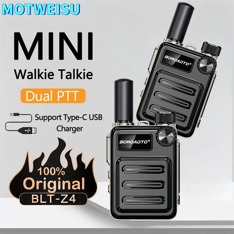 Mini Walkie Talkie 5W UHF 400-470MHz 16CH Two Way Radio One Key Frequency Matching Long Standby Portable Handheld Transceiver