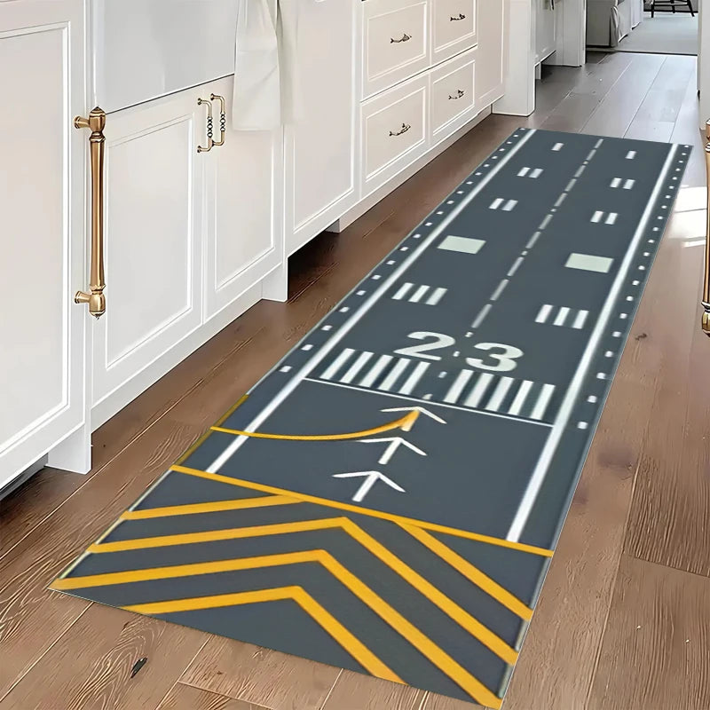 1PC Long Strip Carpet Fashionable Popular Airplane Corridor Entran Decorat Door Mat Airport Runway Home Bedroom Decoration  Rugs