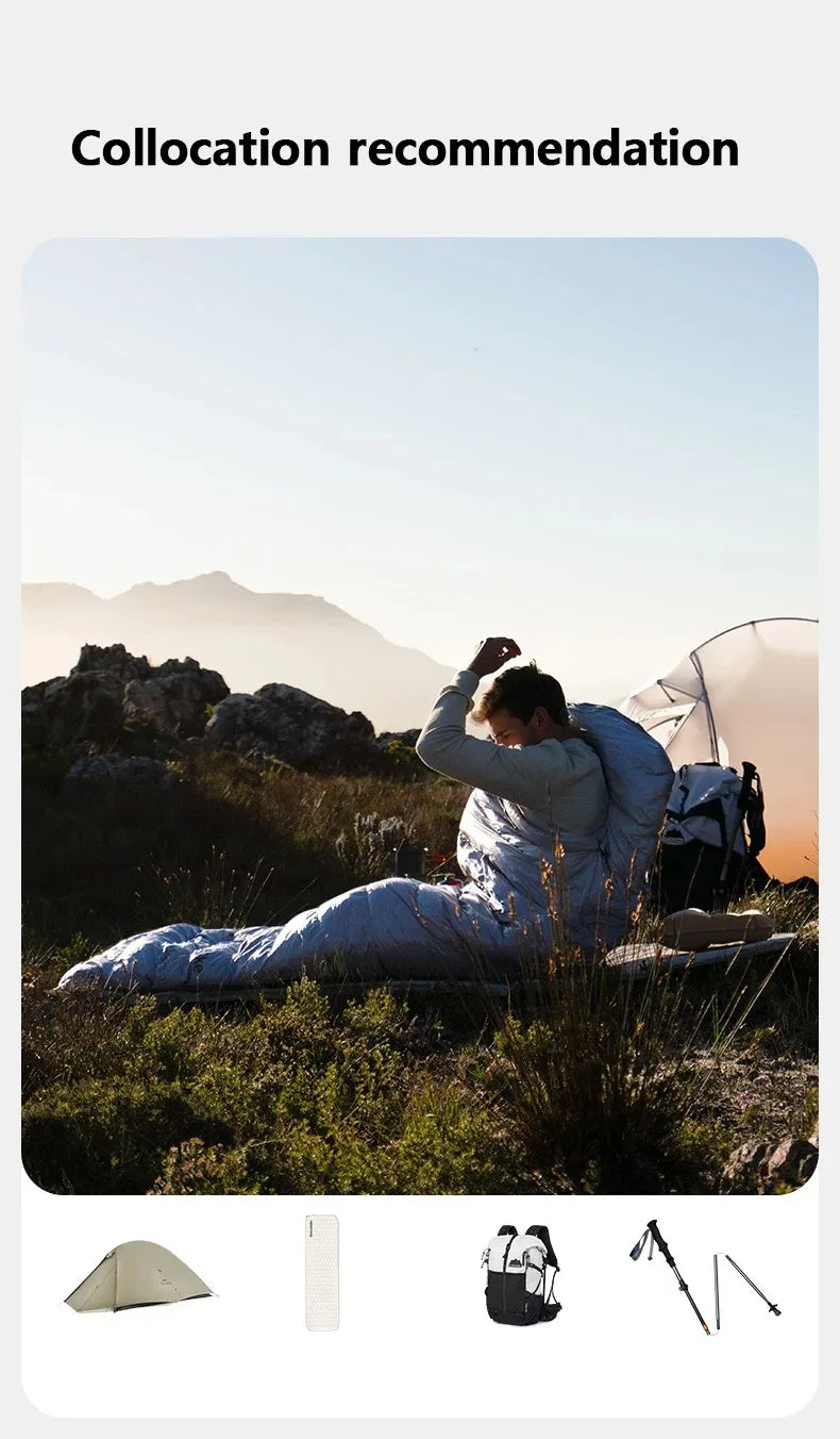 Naturehike 2025 New CW700 Camping Sleeping Bag Ultralight Warm 3 Season Sleeping Quilt Waterproof 700g Duck Down Sleeping Bags