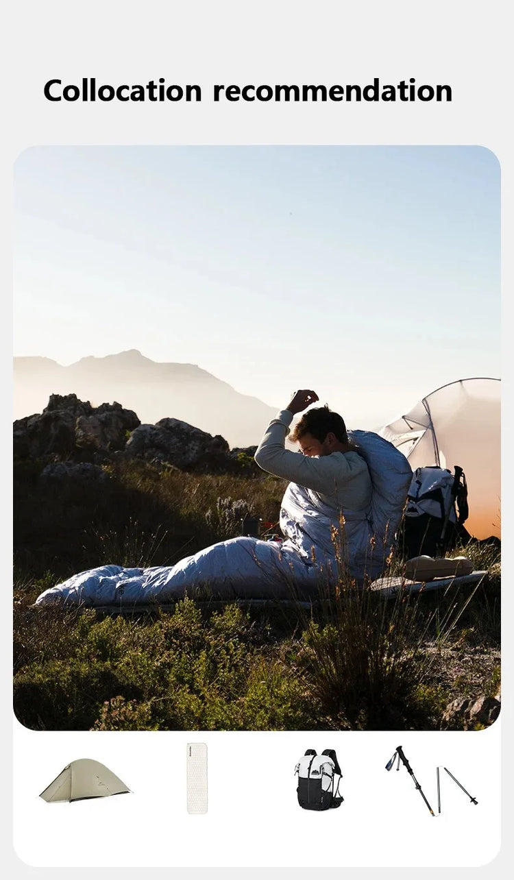 Naturehike 2025 New CW700 Camping Sleeping Bag Ultralight Warm 3 Season Sleeping Quilt Waterproof 700g Duck Down Sleeping Bags