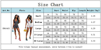 Doyerl Polka Dot Short Jumpsuits for Woman Summer Clothes 2026 Halter V-neck Backless Sleeveless Skinny One Piece Playsuit Mono