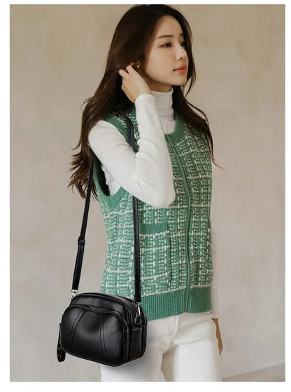 Fashion Soft Leather Crossbody Bags for Women 2026 Casual Female Multi Pocket Messenger Bags Retro Handbags Ladies Shoulder Bags