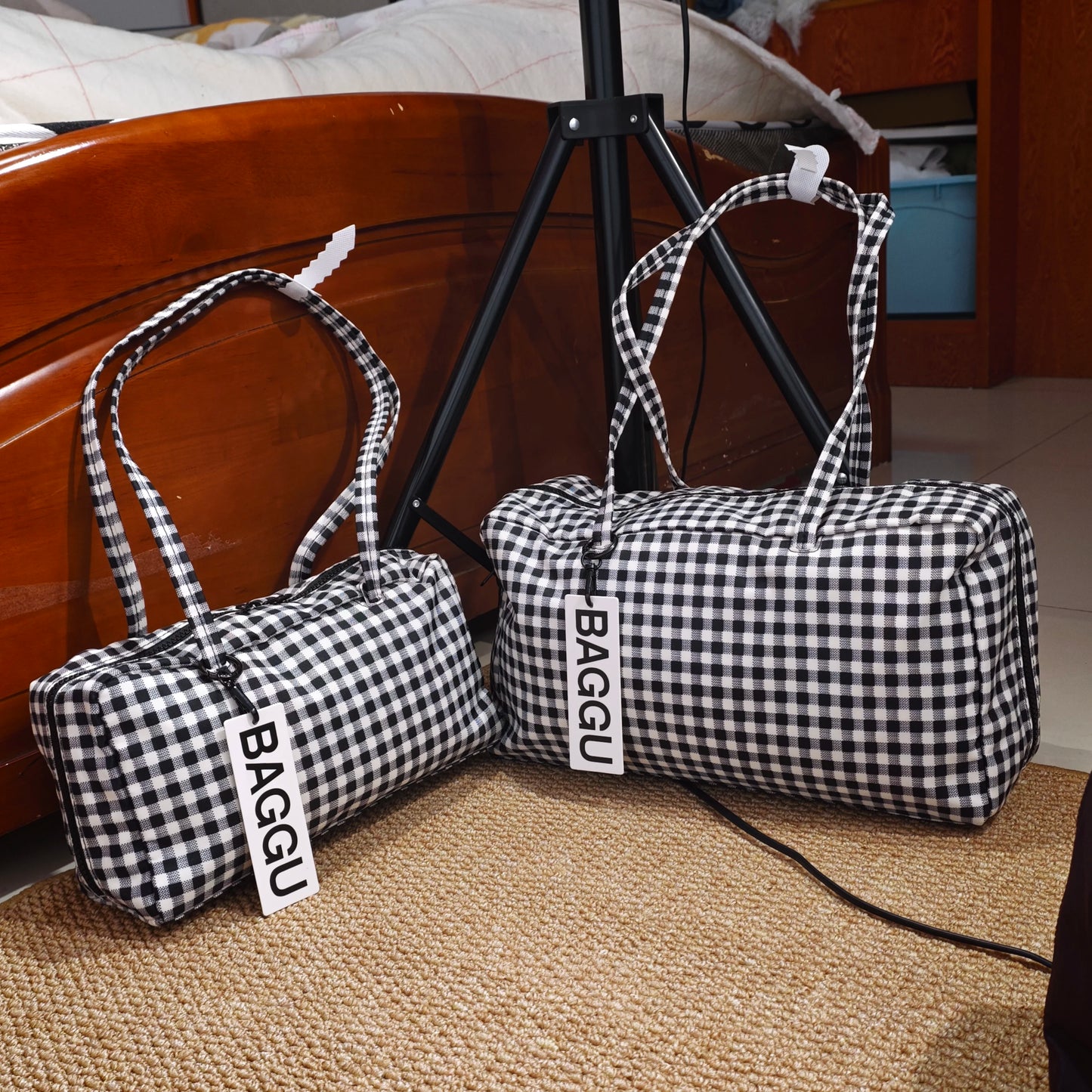 Brand Nylon Bowling Tote Bag Women Luxury Large Capacity Simple Versatile Shoulder Purse Ultralight Zipper Commuting Travel Bag