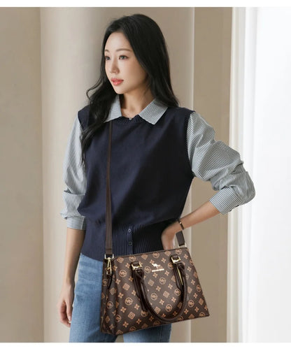 Luxury Women Handbag Fashion Print Large Capacity Shoulder Crossbody Bag Leisure Designer Soft Leather Ladies Purses and Handbag