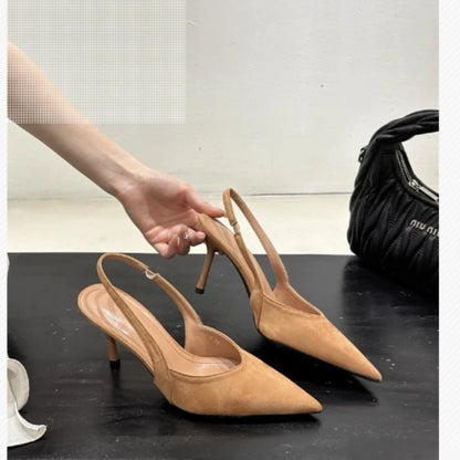 Luxury High Heels Sandals Women Sexy Pointed Toe Shoes for Woman Slippers New Party Shoes Pumps Elegant Slides