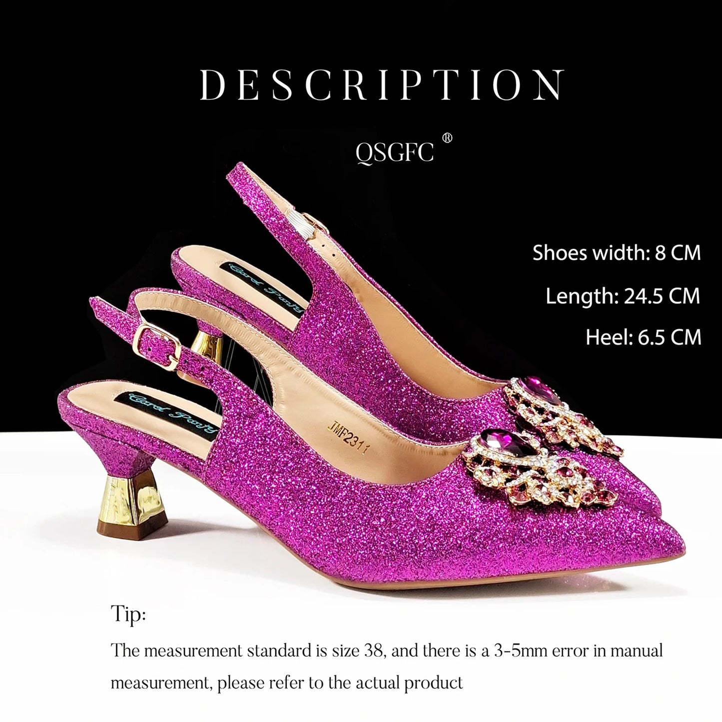 Hot Selling Elegant Noble Colorful Rhinestone Design White Color Party Wedding Pointed Toe High Heel Women Shoes and Bag Set