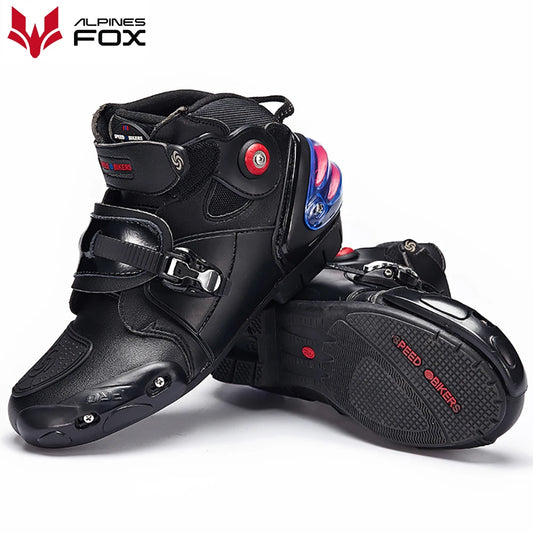 Men Motorcycle Boots Motorbike Microfiber Leather Boot Racing Ankle Riding Shoes Motocross Motorbike Non-Slip Sport Shoes Winter