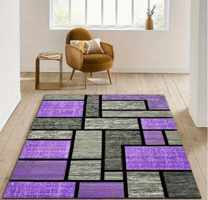 Black Geometric Large Carpet Light Luxury European and Carpet Home Sofa Tea Table Mat Indoor Outdoor Carpet Floor Mat Decoration