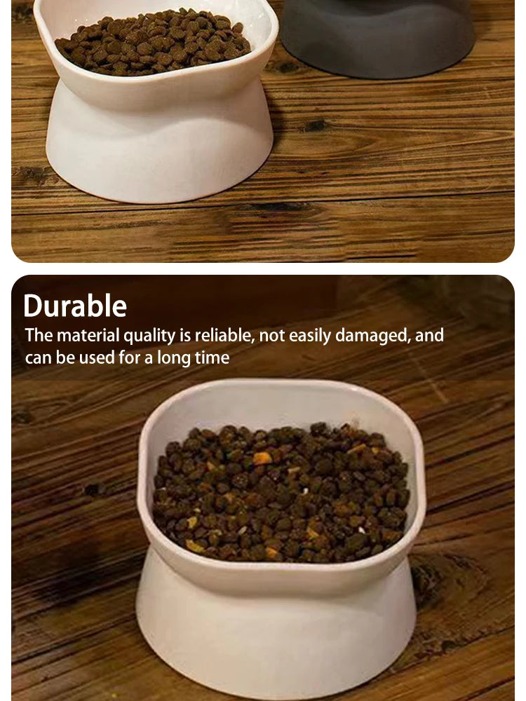 Dual-purpose Cat/Dog Food Bowl, Elevated Anti-Vomiting Cat Feeder Whisker Stress-Free Dog Plastic Cat Feeding Bowls