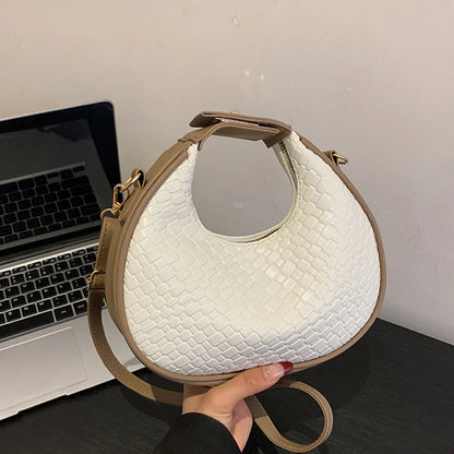 Fashion Black Half Moon Bag Luxury Pu Leather Ladies Purses and Handbags Crossbody Women Shoulder Bags