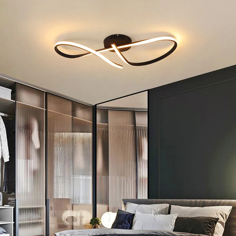 Modern Ceiling Chandelier Gold/Chrome Led Ceiling Lights For Living Bedroom Dimmable Kitchen Dining Room ceiling lamp lustre