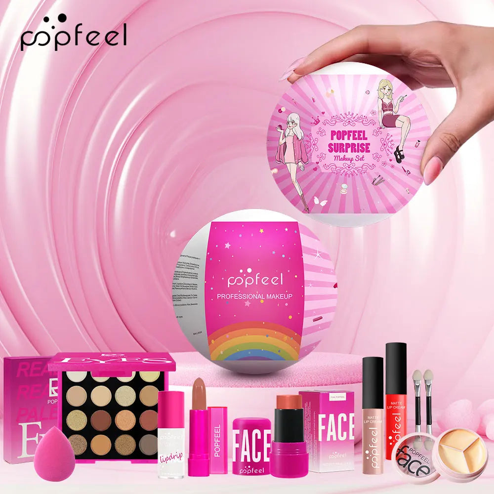 POPFEEL Makeup Gift Set Includes Lipstick, Eyeshadow, Concealer, Can Be Given As a Gift to Family Members, Lovers, or Friends.