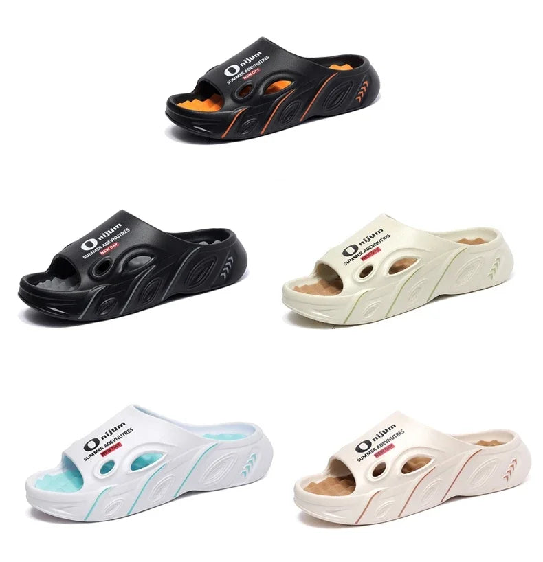 Summer Men's Massage Slippers Indoor Outdoor Sandals Beach Men Casual Shoes Comfortable Slides Flip-flop Men Women Home Slippers