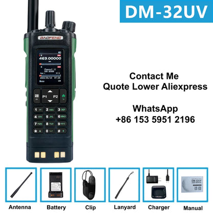 DMR GPS 10W DM-32UV BAOFENG DM32 Walkie Talkie Multi Band TDMR Dual Time Slot Wireless Copy Frequency Type-C AM/FM Two Way Radio