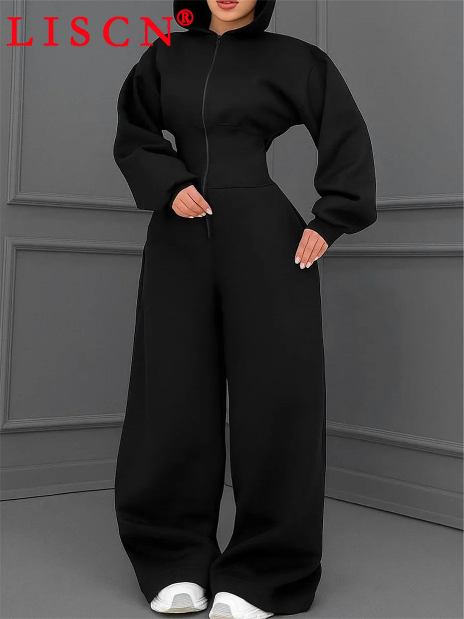 5 Bulk Items Wholesale Lots Rompers Womens Jumpsuits Long Sleeve Hooded Slim Solid Casual Y2k Clothing Street K16131