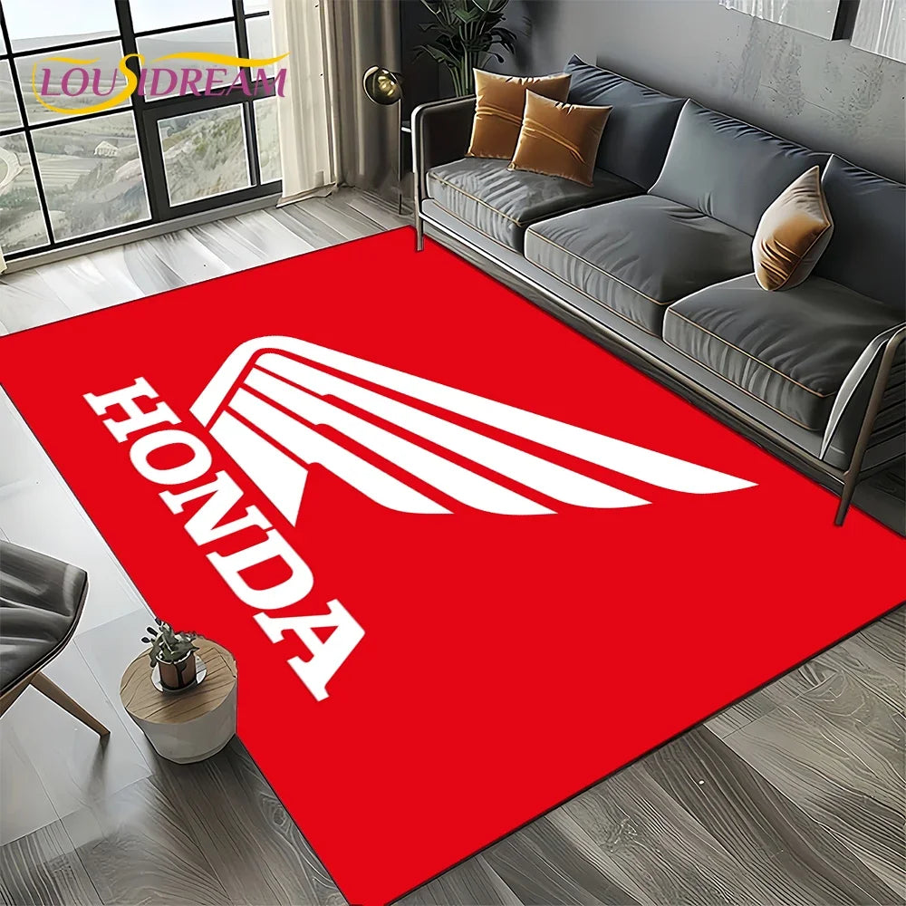 Racing Car H-HONDA HRC Motorcycle Carpet Rug for Living Room Bedroom Home Sofa Decoration,Kids Area Rug Non-slip Floor Mat Gift