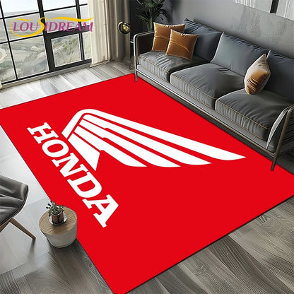 Racing Car H-HONDA HRC Motorcycle Carpet Rug for Living Room Bedroom Home Sofa Decoration,Kids Area Rug Non-slip Floor Mat Gift