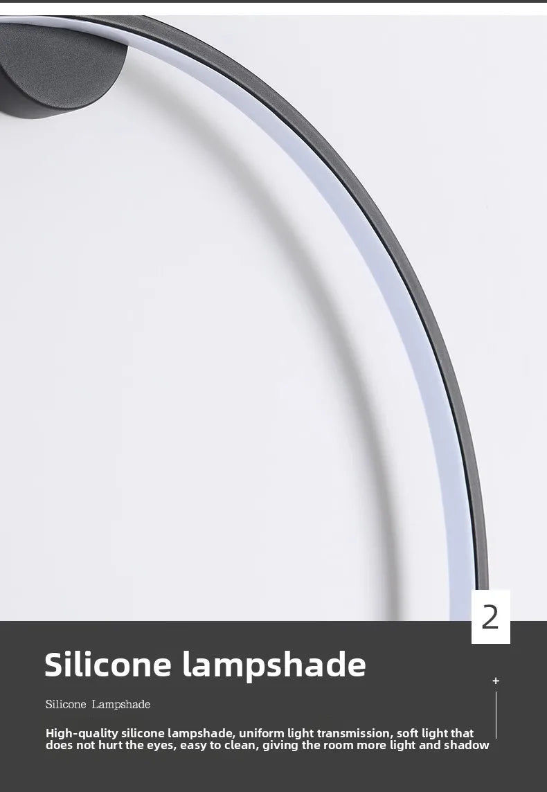 Minimalist LED Circle Background Wall Lamp Home Indoor Decor Wall Sconces Living Room Hall Hotel Wall Lights Bedside Light Black