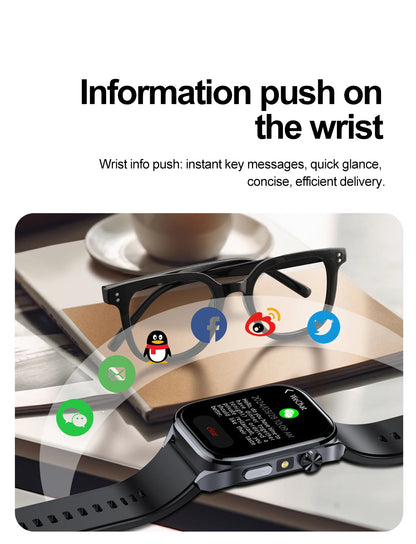 2026 New Non-Invasive Laser Treatment Three High Smart Watch Man ECG Heart Test Blood Fat Uric Acid Smart Watch For Android IOS