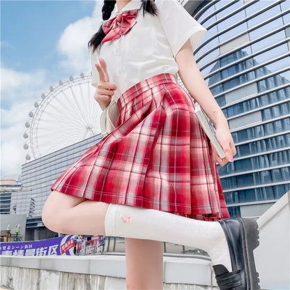 Japanese Bow Tie Skirt Set Student Pleated Skirt Jk Uniform Korean School Sexy Girl Preppy Style Seifuku Japanese School Uniform
