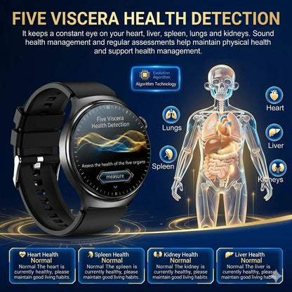 New Upgraded Heart Health Check Smart Watch Uric Acid Five Organ Examination Blood Pressure BT Call ECG smart watches Man 2026