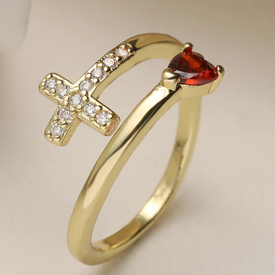 NEWBUY New Fashion Clear Shiny CZ Zircon Cross Evil Eye Rings For Women Girl Finger Accessories Party Jewelry Gift