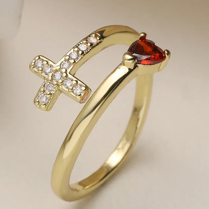 NEWBUY New Fashion Clear Shiny CZ Zircon Cross Evil Eye Rings For Women Girl Finger Accessories Party Jewelry Gift