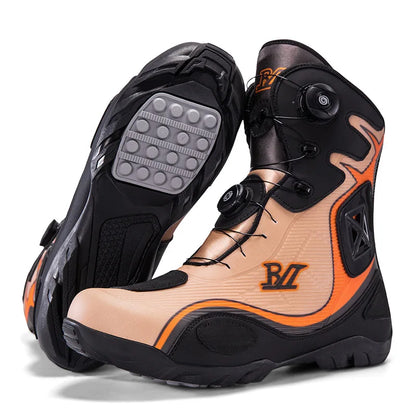 Motorcycle boots cycling shoes men women riders waterproof pull-up short boots racing shoes motocross boots botas para moto