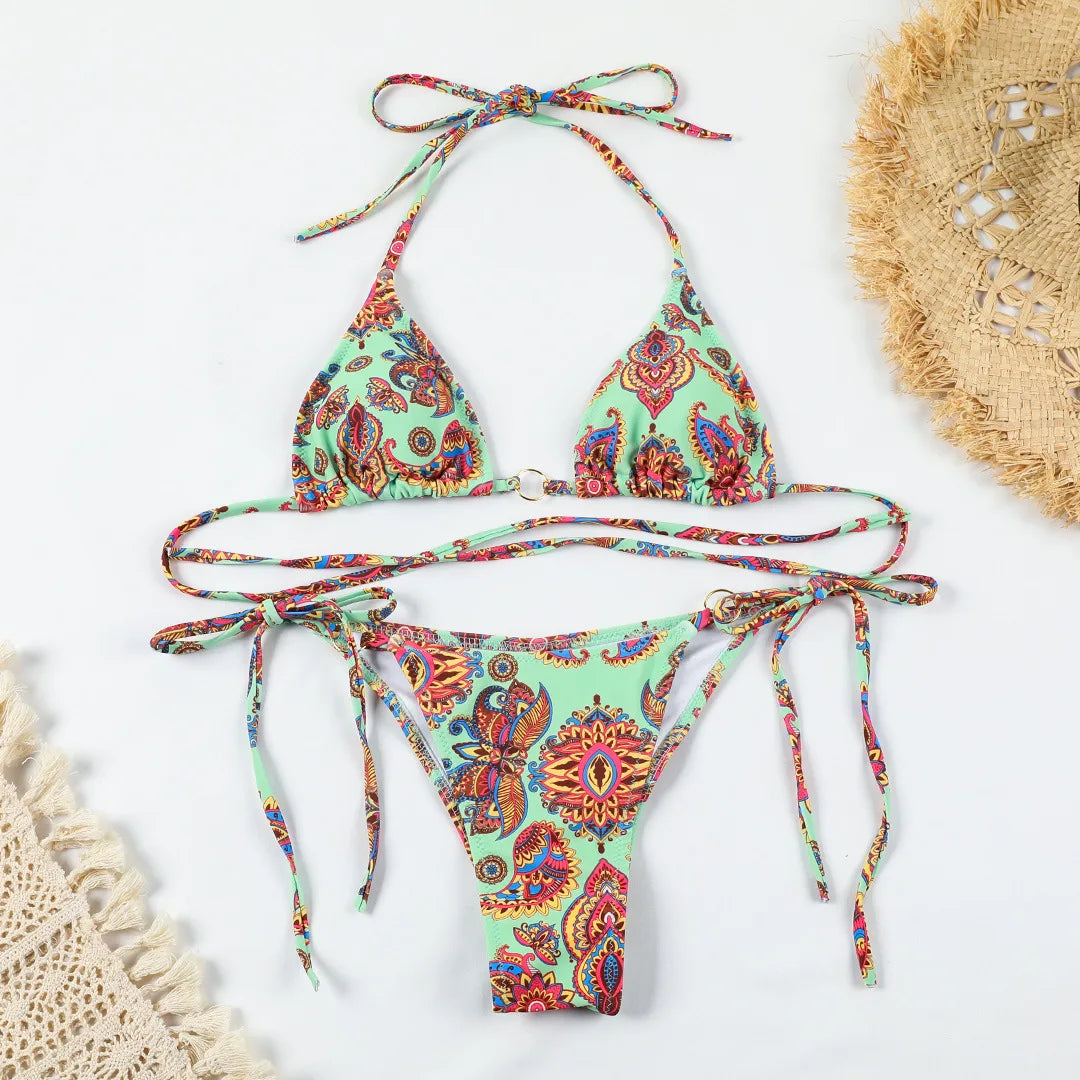 Two Piece Suit Bikinis 2026 Women Swimsuit Push Up Bathing Suit Sexy Bikinis Sets Swimwear Print Beachwear Solid Biquinis
