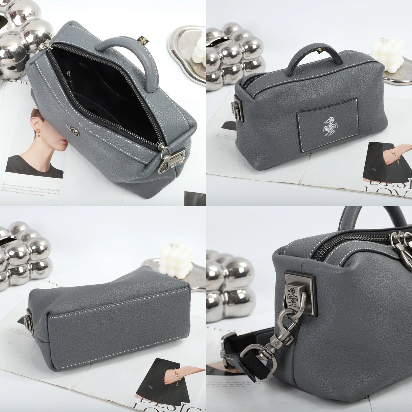 Orabird Women's Crossbody Handbag Soft Genuine Leather Cute Small Square Bag for Ladies Casual Fashion Accessory