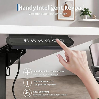 55" x 27" Electric Standing Desk, Height Adjustable Sit Stand Desk with Memory Presets, Ergonomic Workstation with Cable Management, Computer Desk for Home Office, White