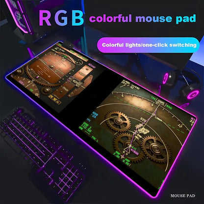 RGB Desk Mat Aviation Theme Mouse Pad Large Rubber Anti-slip Aircraft Dashboard HYBXAXC Office and Gamr Keyboard Mats Decor Mat