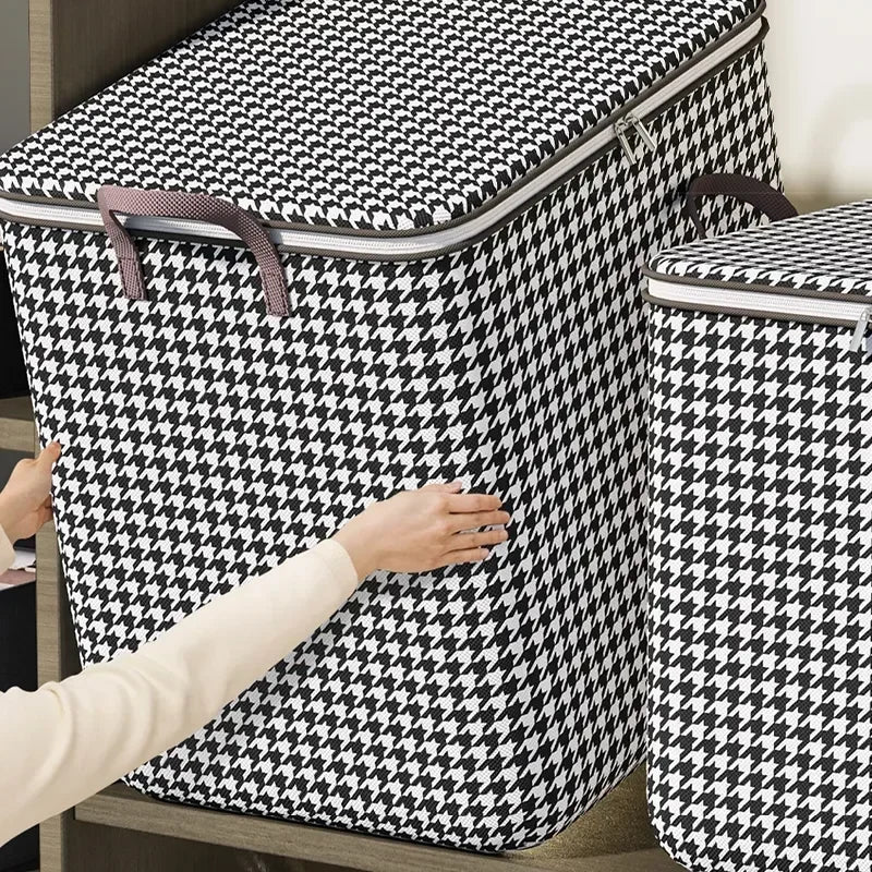 Quilt Storage Box Dustproof Organizers Non-Woven Wardrobe Space Saving Bag House-Moving Bedding Box Storage Organization