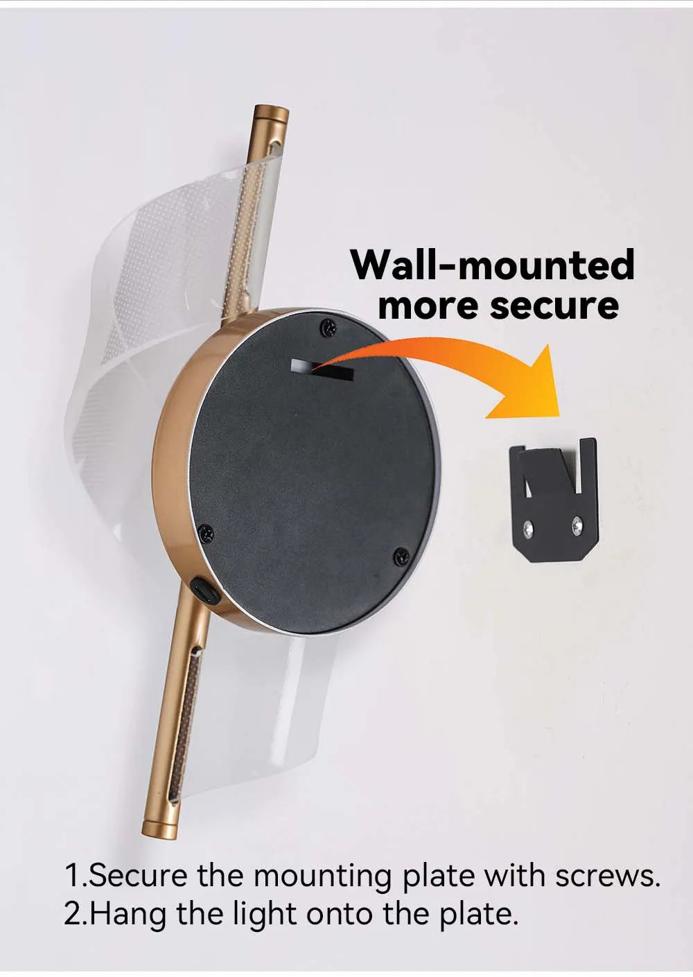 Rechargeable Interior Wall Lights Gold 10000mAH Wireless LED Wall Lamp Battery Operated Beside Bedroom Light Hallway Living Room