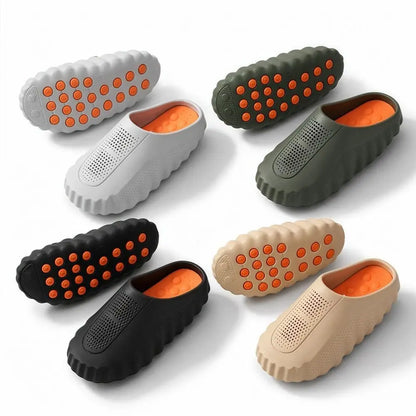 Soft EVA Men's Slippers Outdoor Acupressure Breathable Thick Sole Slippers Non-Slip Lightweight Summer Beach Sandals