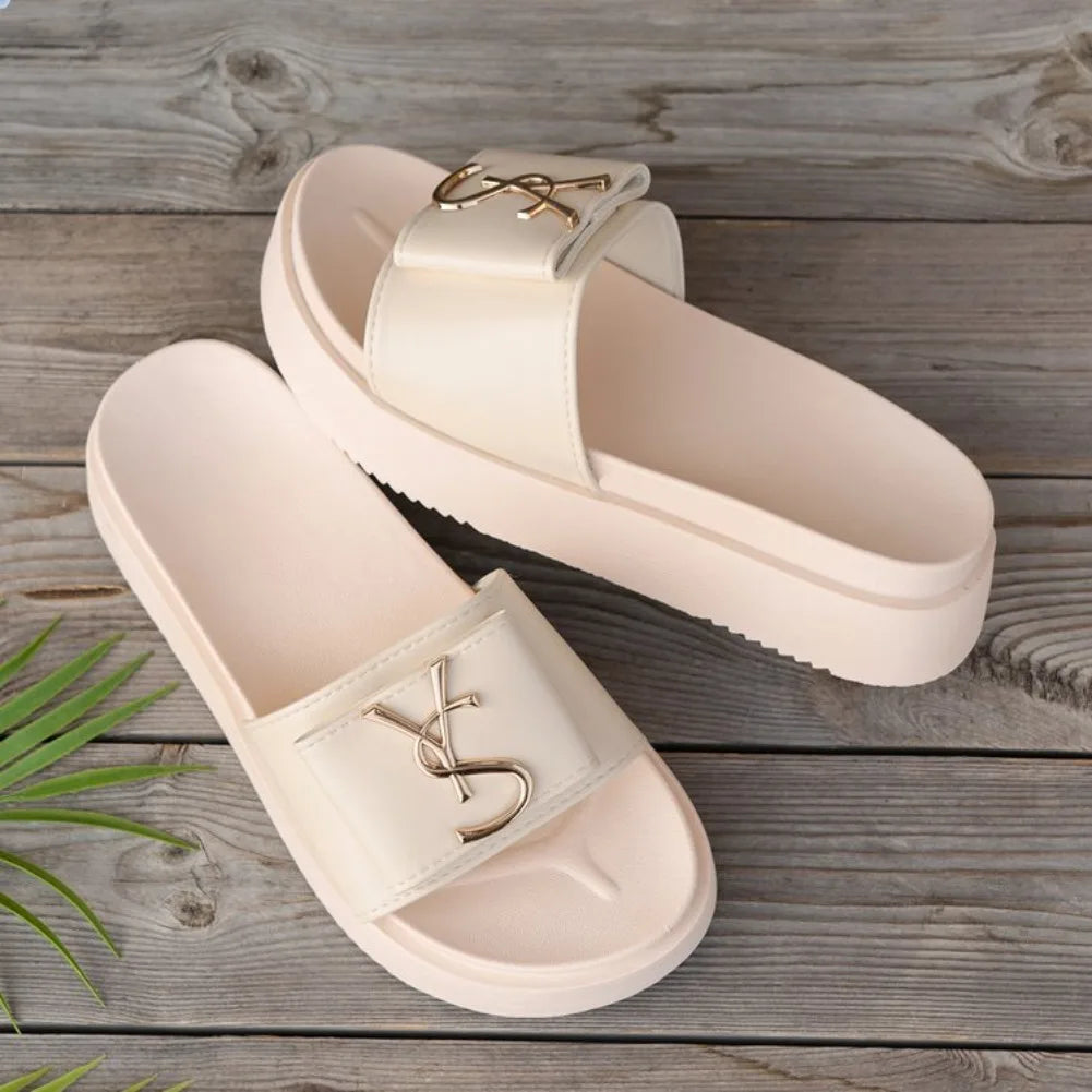 Slippers Luxury Shoes Women Platform Design Slides Fashion Letters Ladies Shoes Casual Slipper Outside Non-slip Slippers Sandals