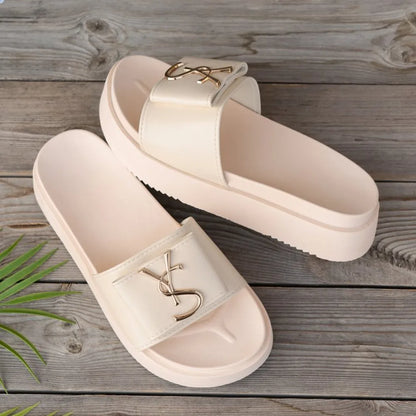 Slippers Luxury Shoes Women Platform Design Slides Fashion Letters Ladies Shoes Casual Slipper Outside Non-slip Slippers Sandals