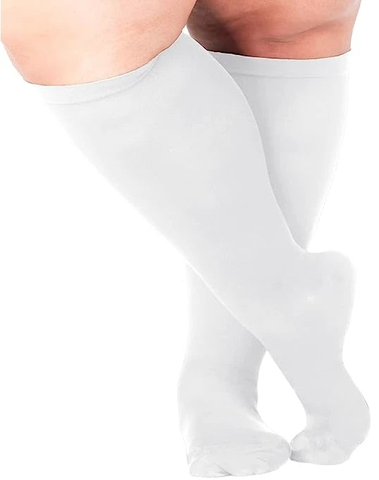 1Pair Plus Size 2XL-7XL New Compression Socks Unisex Wide Calf Knee High Compression Stockings Support for Circulation Nurses