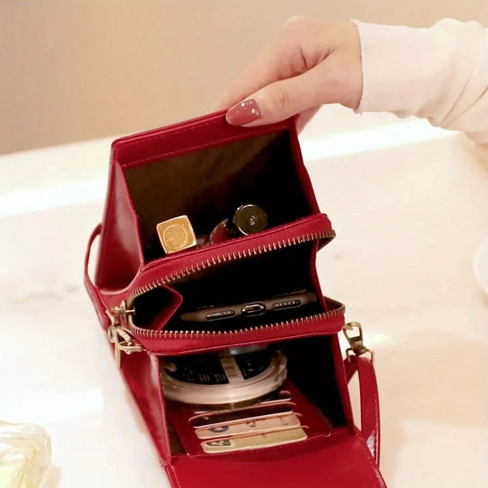RFID Blocking Crossbody Phone Wallet Soft Leather Wallets Vintage Cell Phone Purse Versatile Female Shoulder Bags Women Handbag