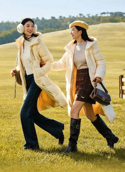 Semir Down Jacket Women Long Length Waterproof Coat 2026 Fashion Winter New Loose Hooded Coat Simple Down Jacket Woman