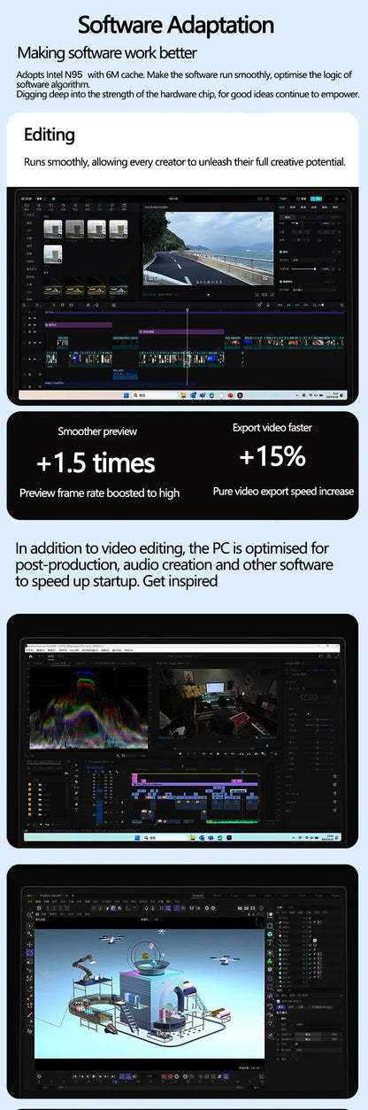 14'' Touch 360° Flip 2-in-1 Laptop FW-Y1 Mini Convertible Tablet Notebook Intel N95 12GB LPDDR5 Portable Student Office Netbook